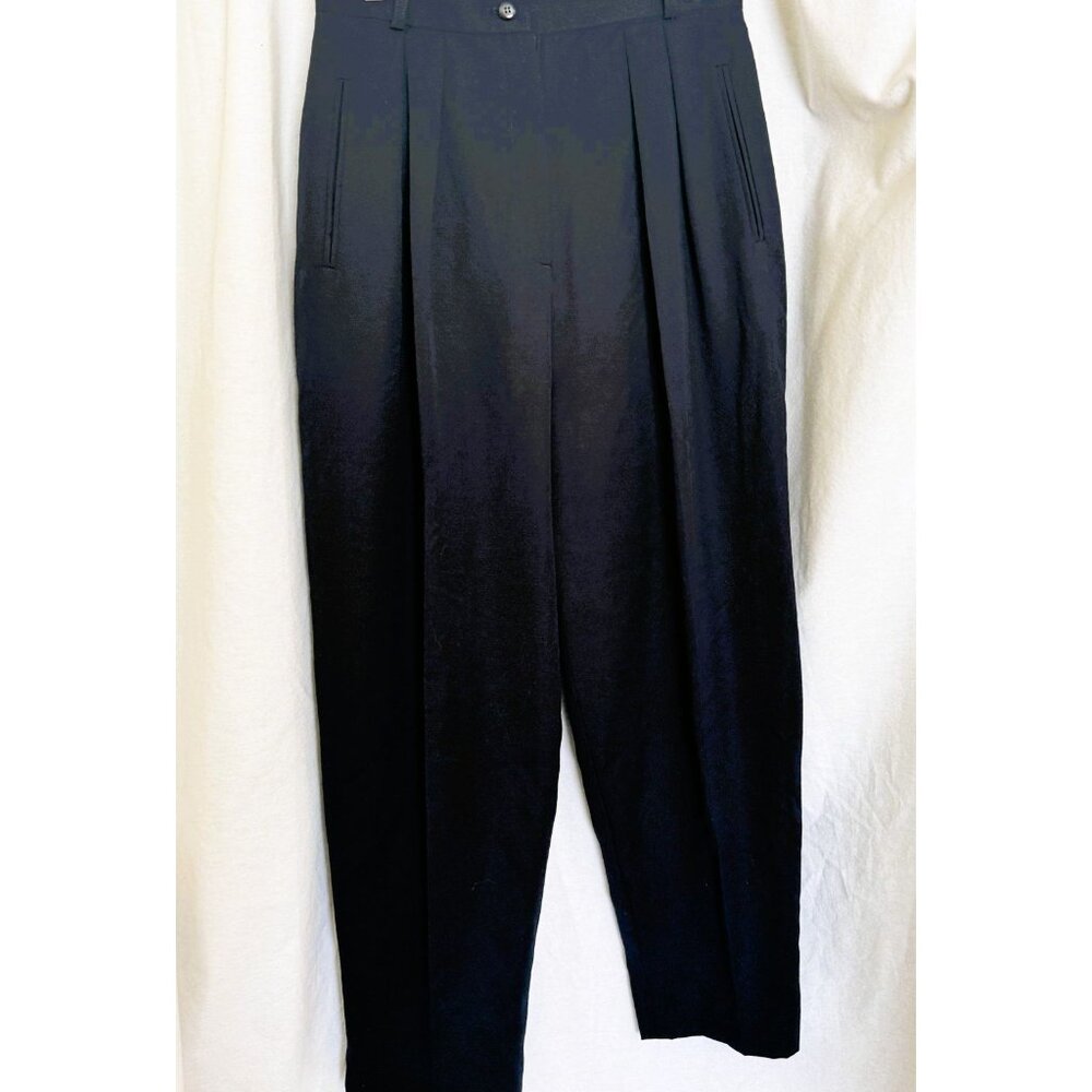 Talbots 100% Pure Wool Navy Pants Pleated Lined Slacks, Women’s 12 (26 x 29).